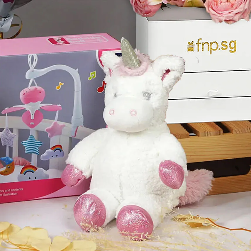 Its a Baby Girl Flower box giftset and Balloon