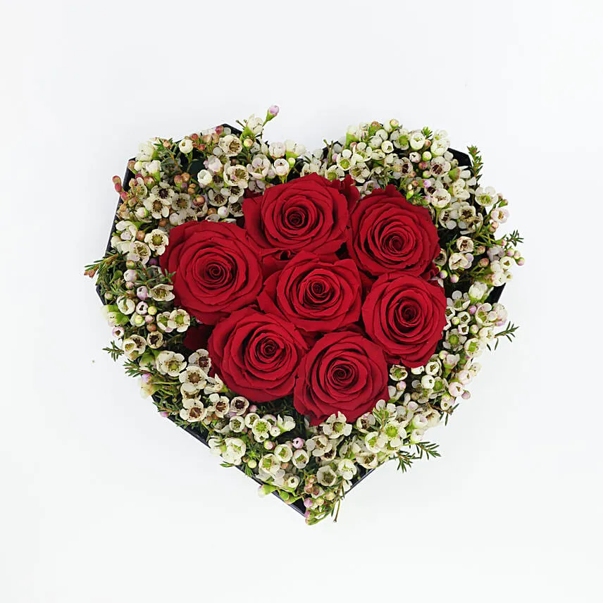 Forever Roses in Heart Shape Box