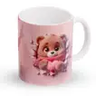 Adorable Teddy Bear Cushion & Mug Gift Combo with Pink Roses