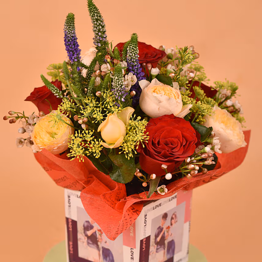 Provocative Roses is Personalised Square Glass Vase