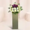 Eternal Condolence Mixed Flowers Grey Stand