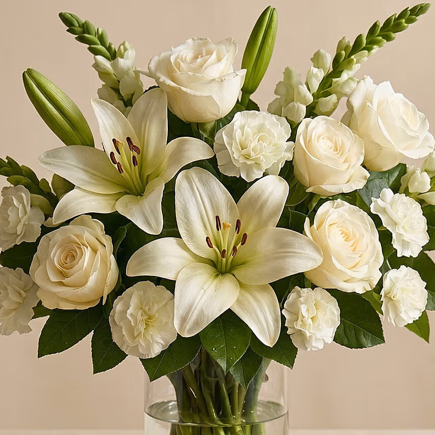 Love For White Flowers Vase