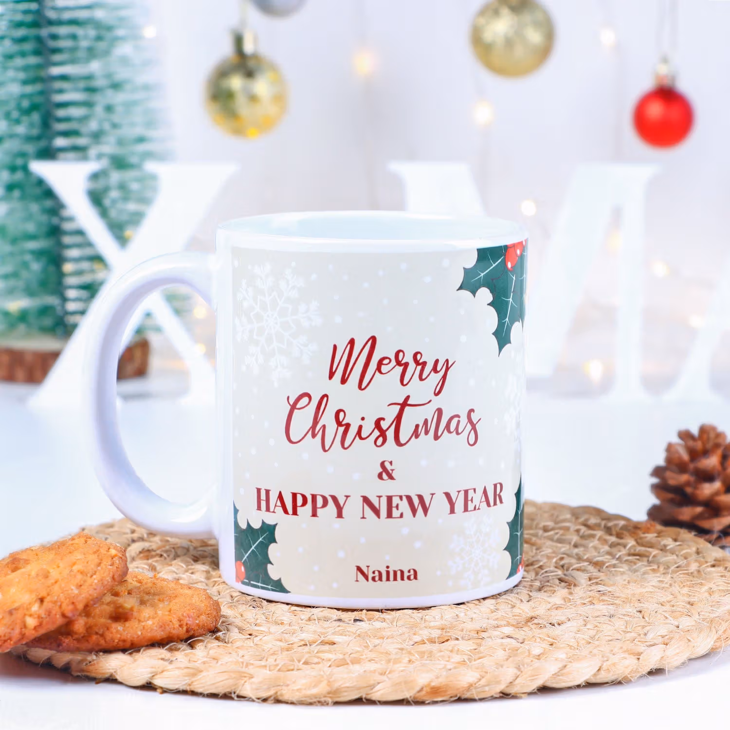 Merry Moments Ceramic Mug - Festive Christmas and New Year Design