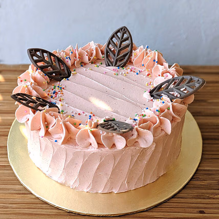 Strawberry Vanilla Vegan Cake- 6 Inches