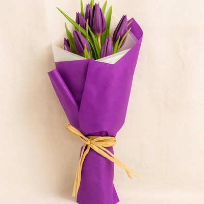 7 Purple Tulips Bouquet