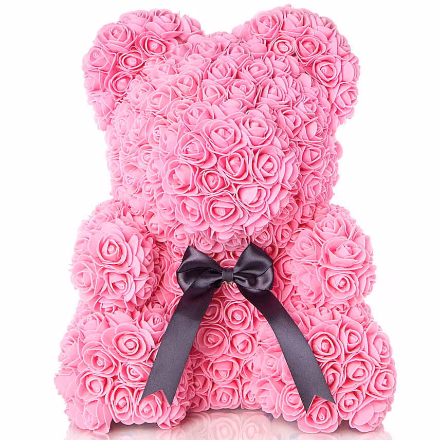 Artificial Roses Teddy Light Pink With Cake For Love