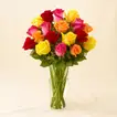 Vase Of 12 Vivid Roses