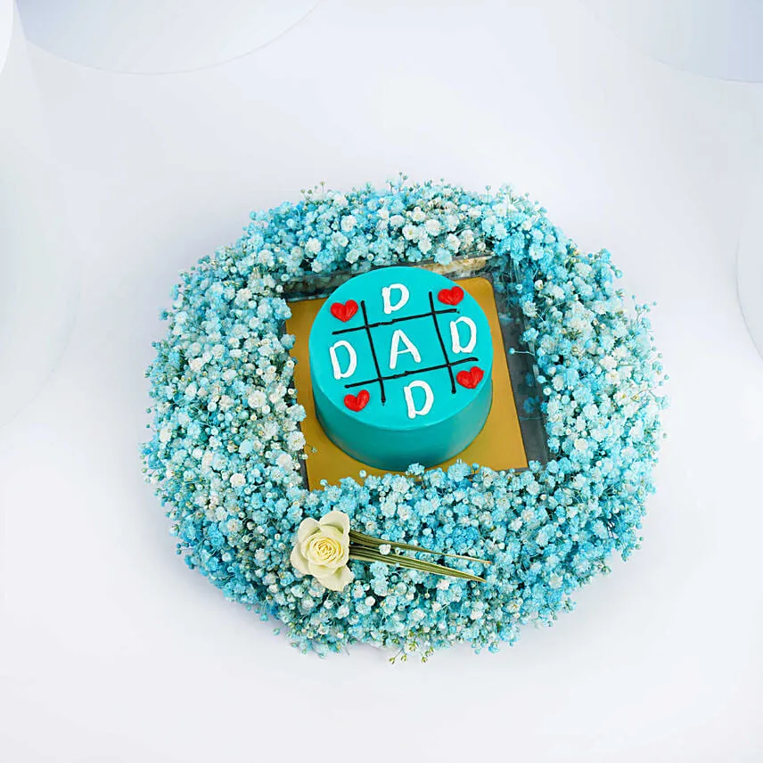 Love You Dad Cake And Flower Tray