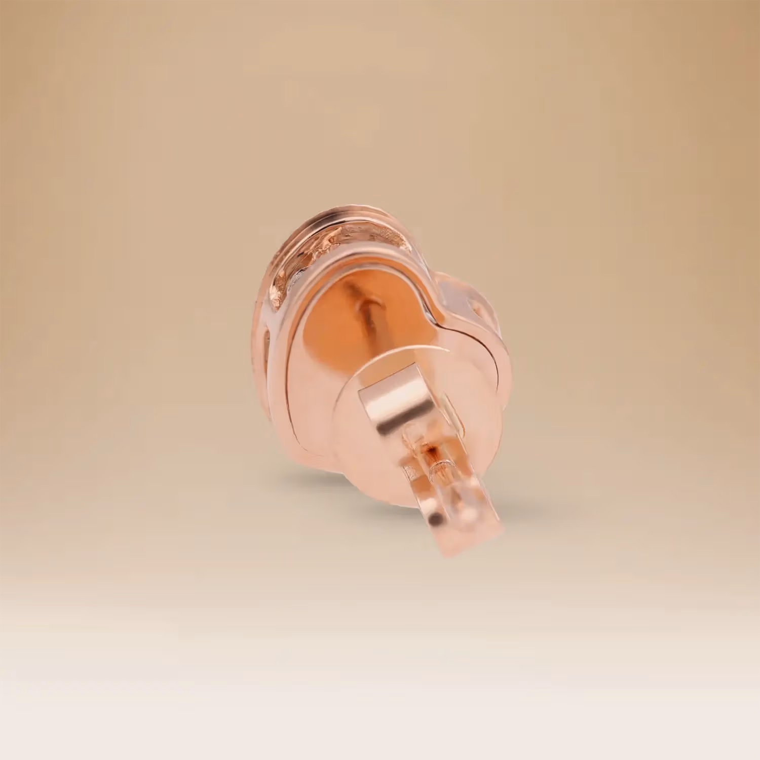 Omnia Signature Heart Earrings in 18K Rose Gold with Diamonds