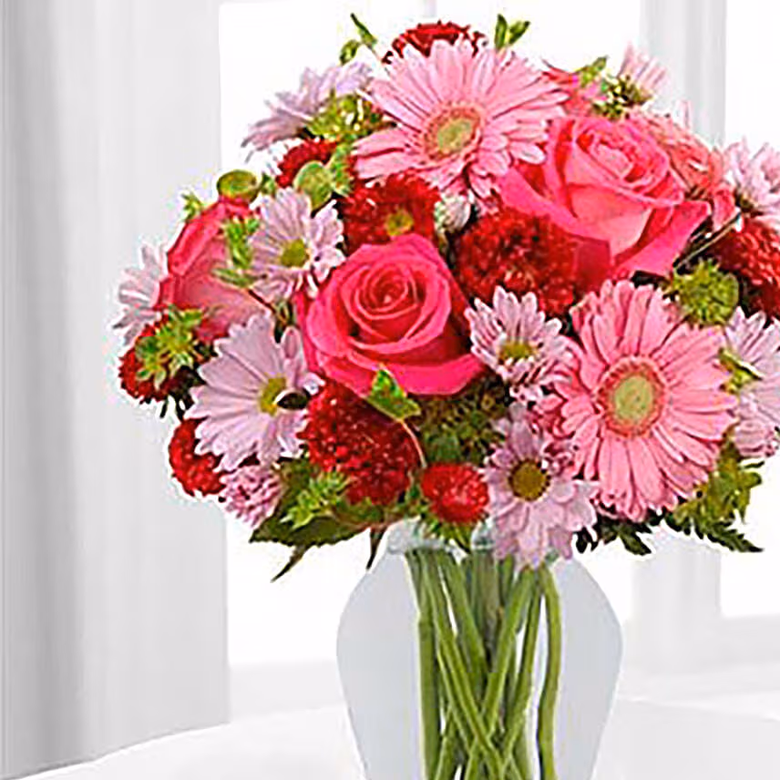 Happiness Flower Arrangement With Chocolate Cake