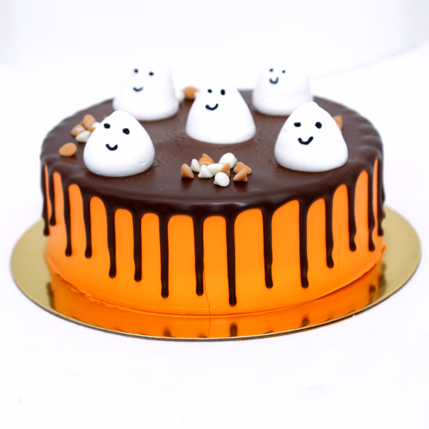 Spooky Halloween Chocolate Cake with Ghost Toppers