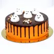 Spooky Halloween Chocolate Cake with Ghost Toppers