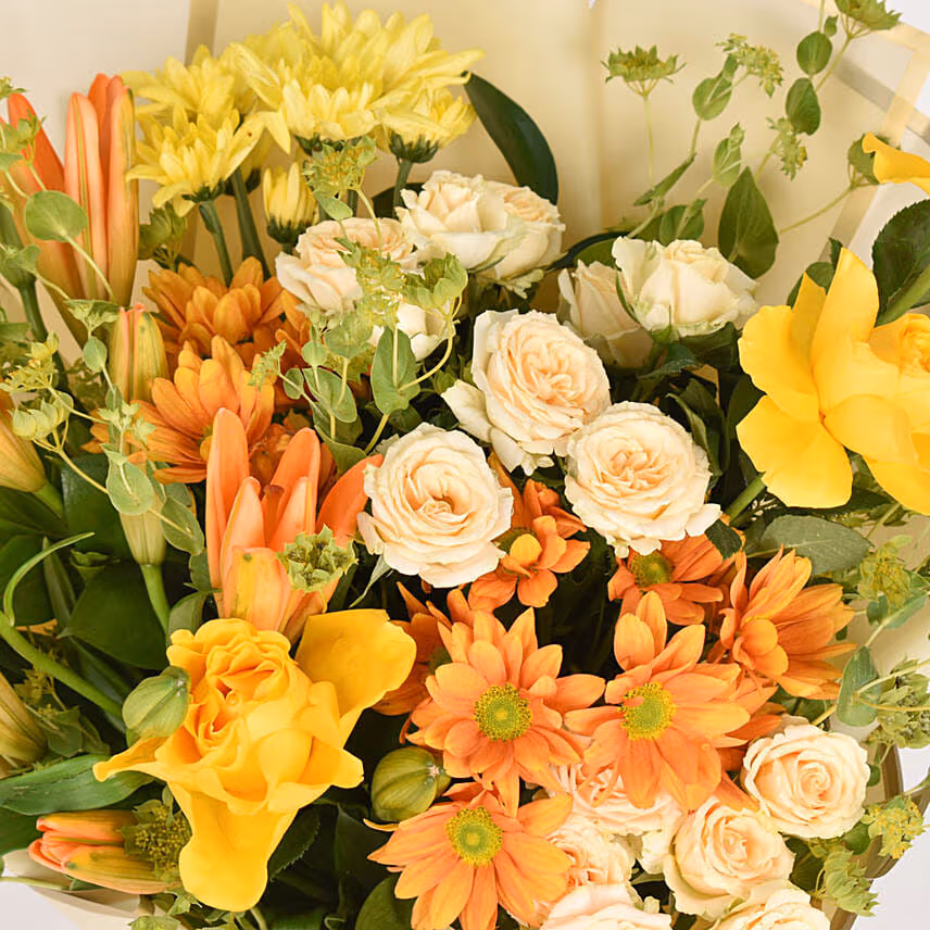 October Birthday Flower Bouquet with Cake