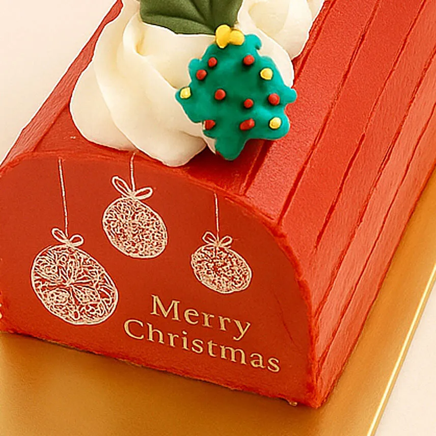 Dubai Chocolate Christmas Log Cake - 400 grams