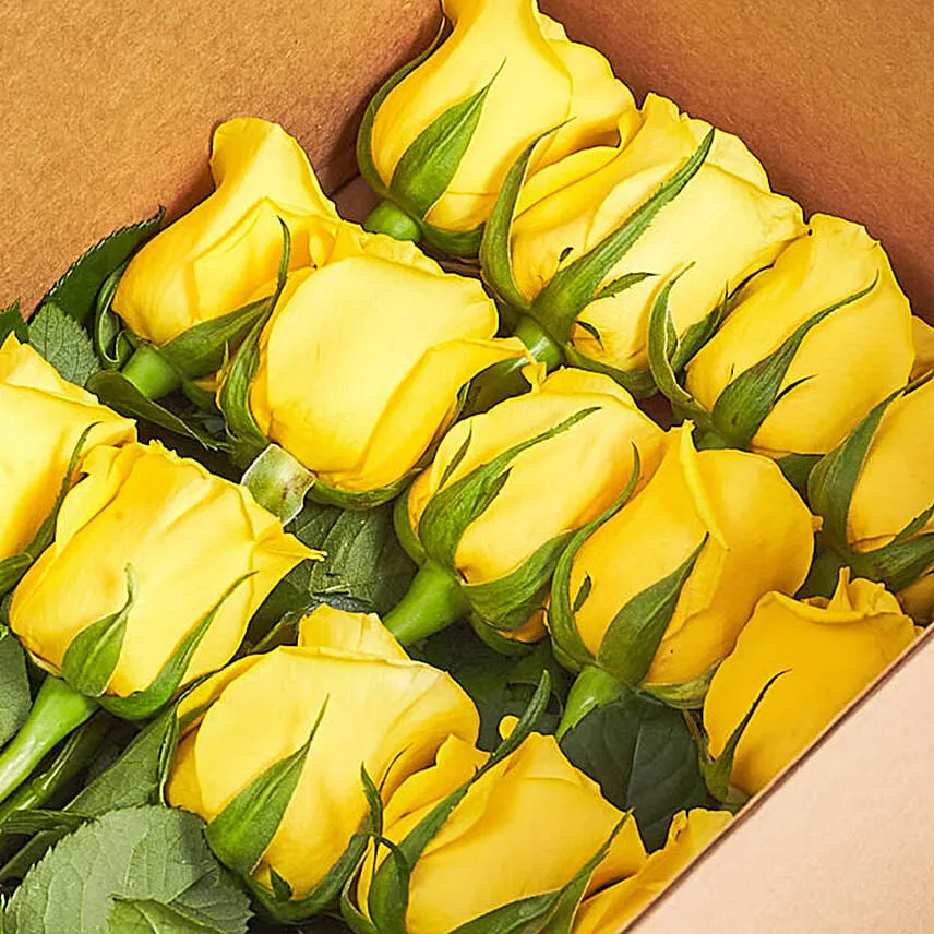 Eternal Love Yellow Roses Box