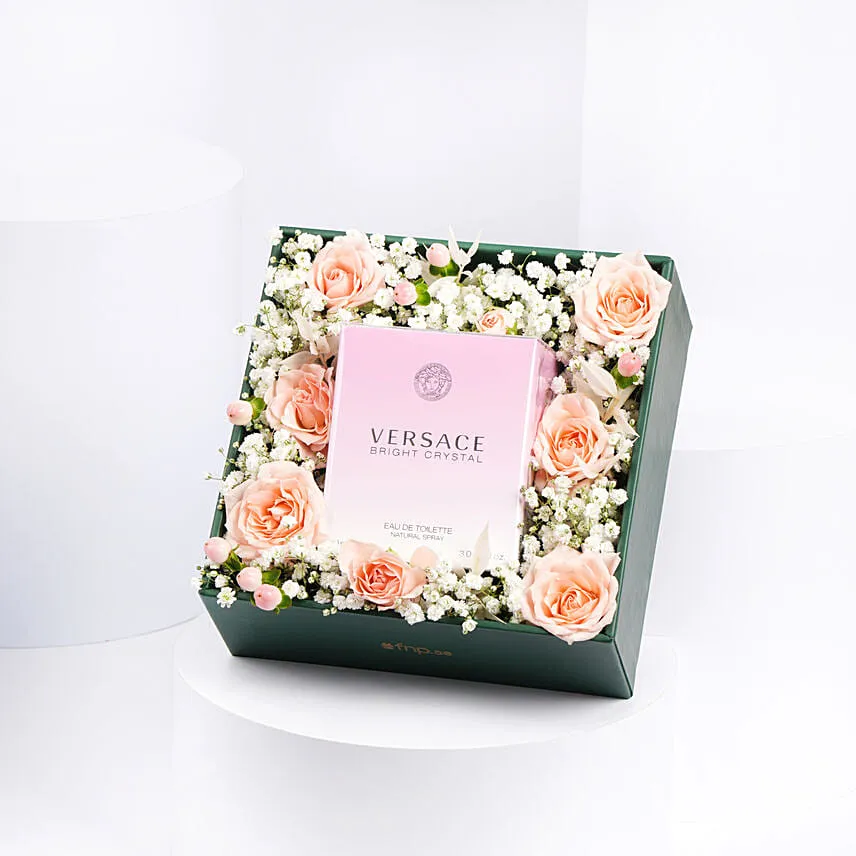 Versace Perfume and Flowers Box