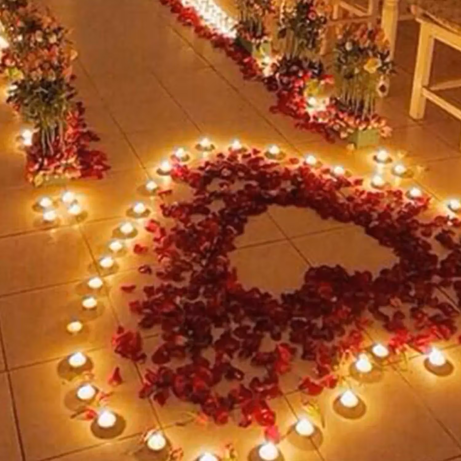 Romantic Roses And Candles Decorations