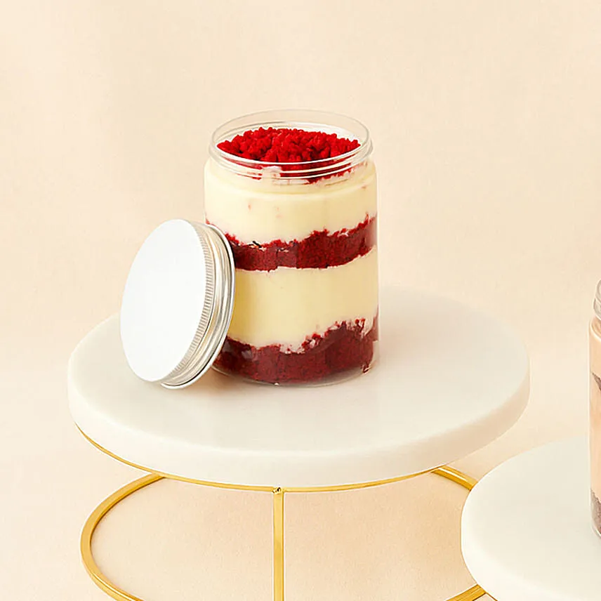 Set of Red Velvet and Chocolate Jar Cake