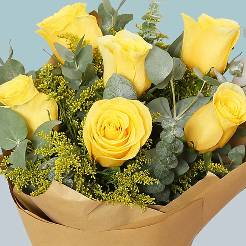 Beautiful Love Bouquet of Yellow Roses