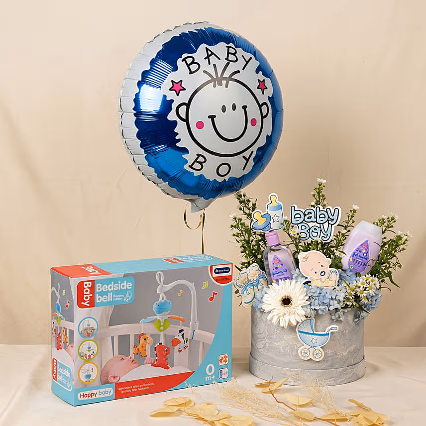 Its a Baby Boy Flower giftset with Balloon