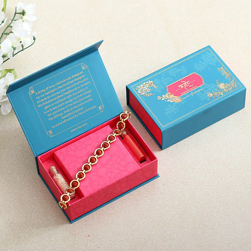 Rudraksha Bracelet Rakhi N Lindt Chocolate