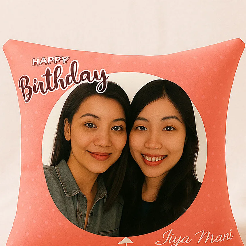 Personalised Pink Birthday Cushion