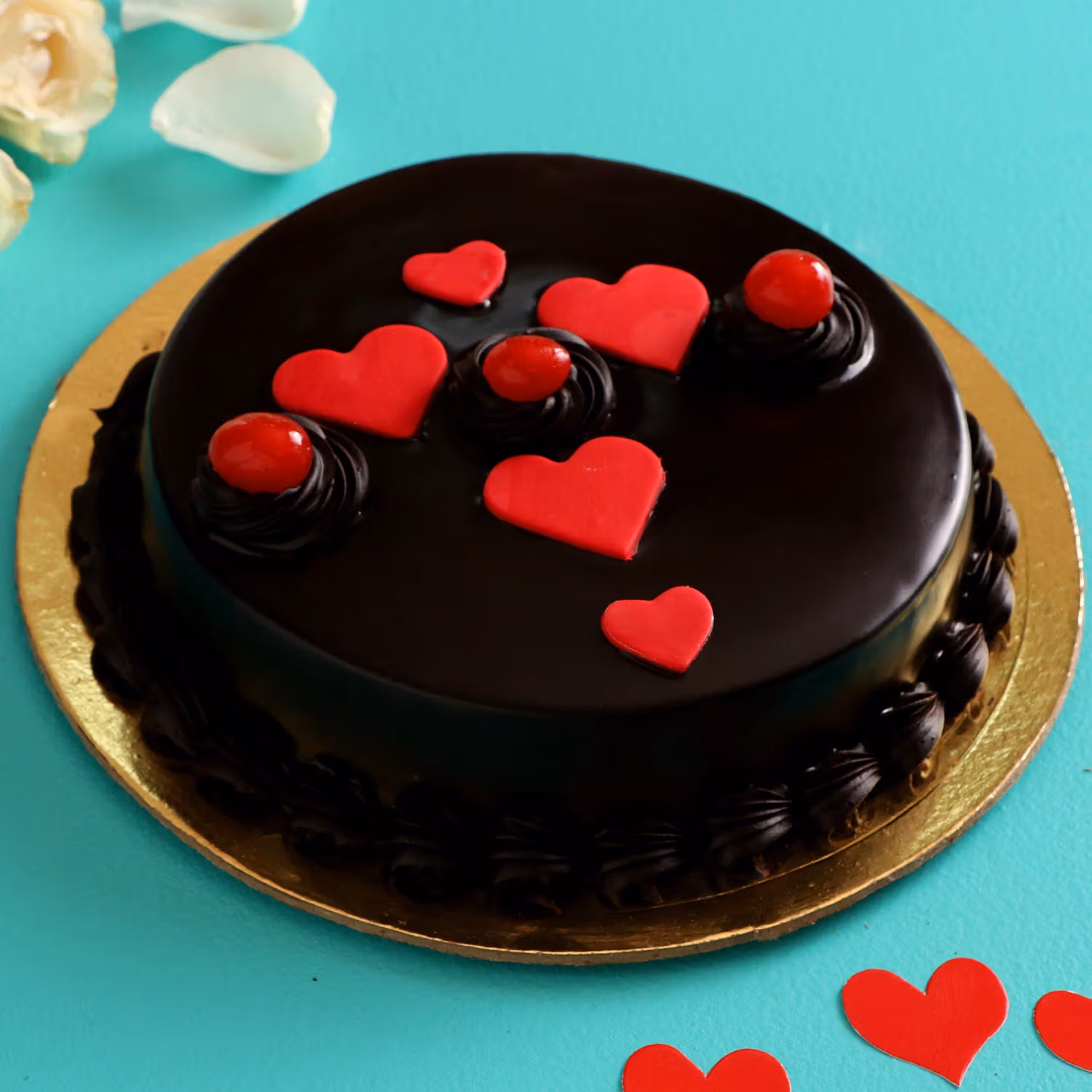 Red Hearts Truffle Cake