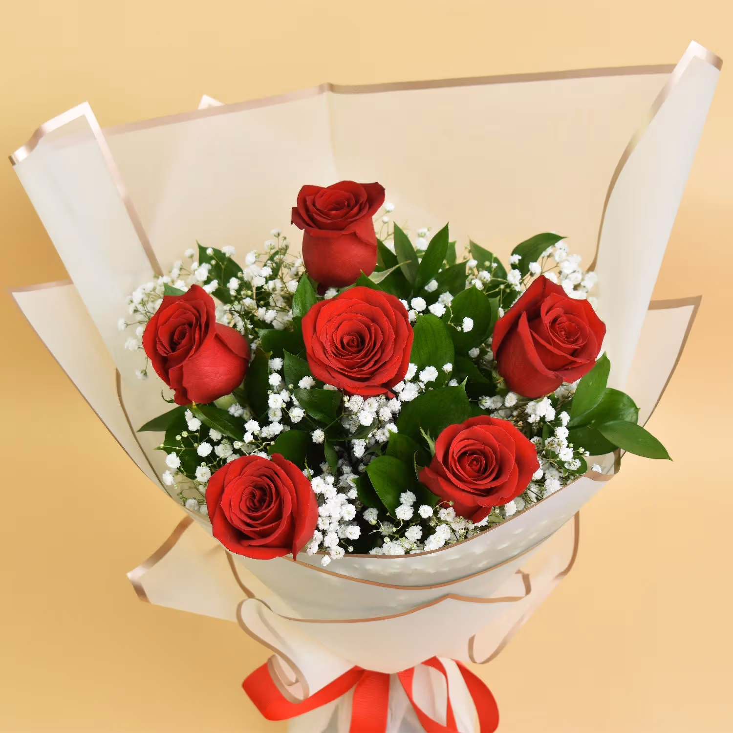 Valentines 6 Roses Bouquet