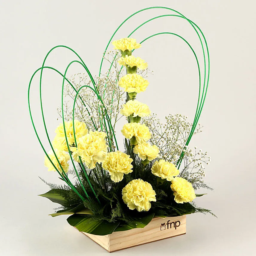 Brighter Than Sunshine Carnations Arrangement