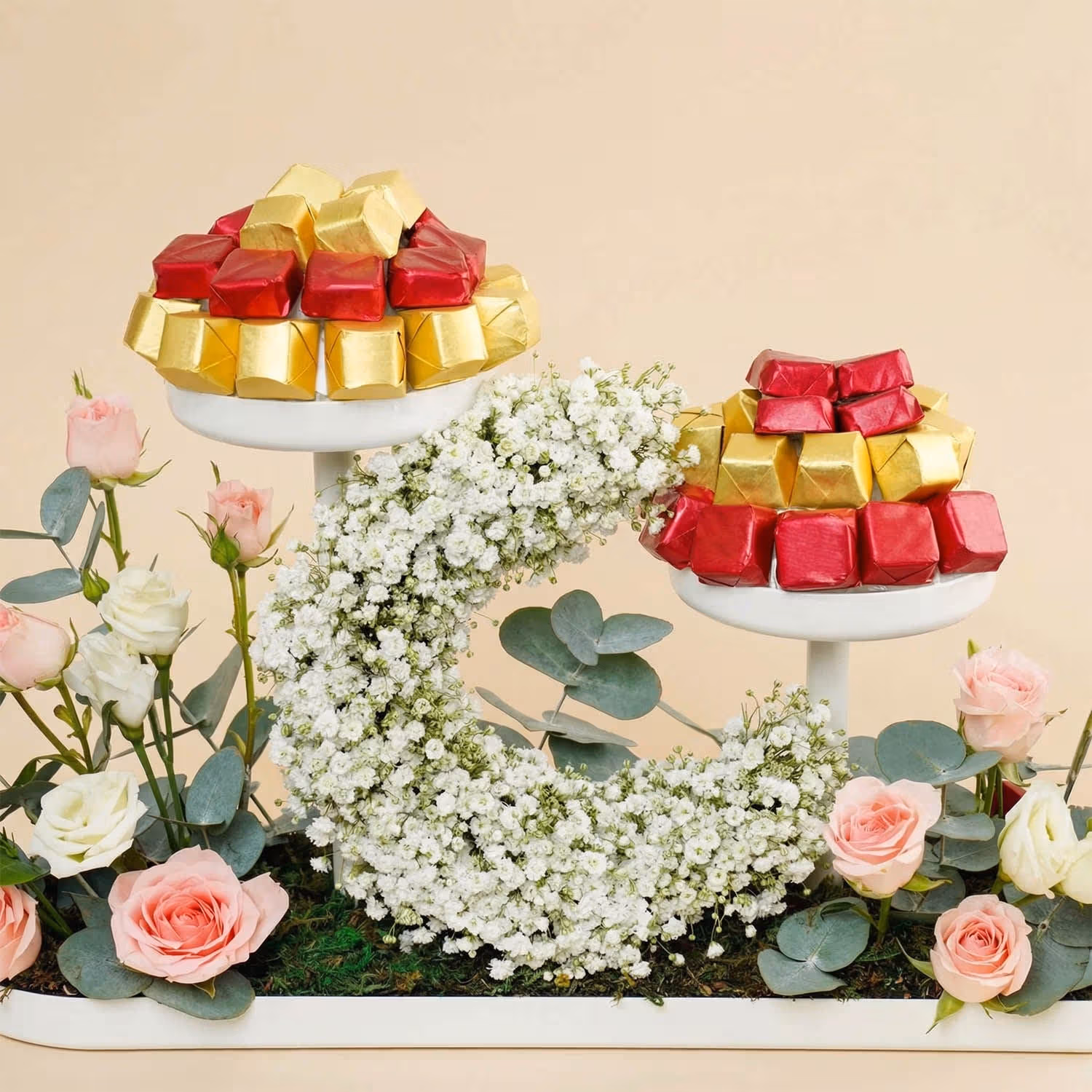 Pink Roses n Chocolate Tray