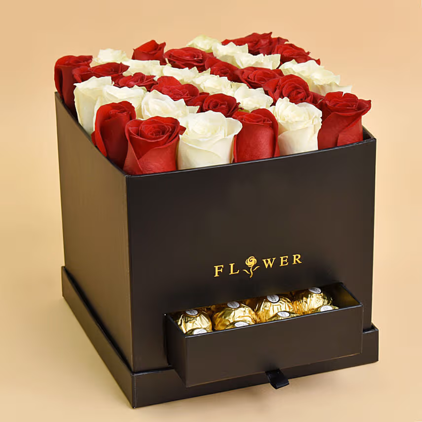 Floral Roses with Chocolates For Valentines