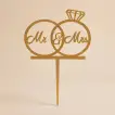 Elegant Mr & Mrs Cake Topper with Ring Design