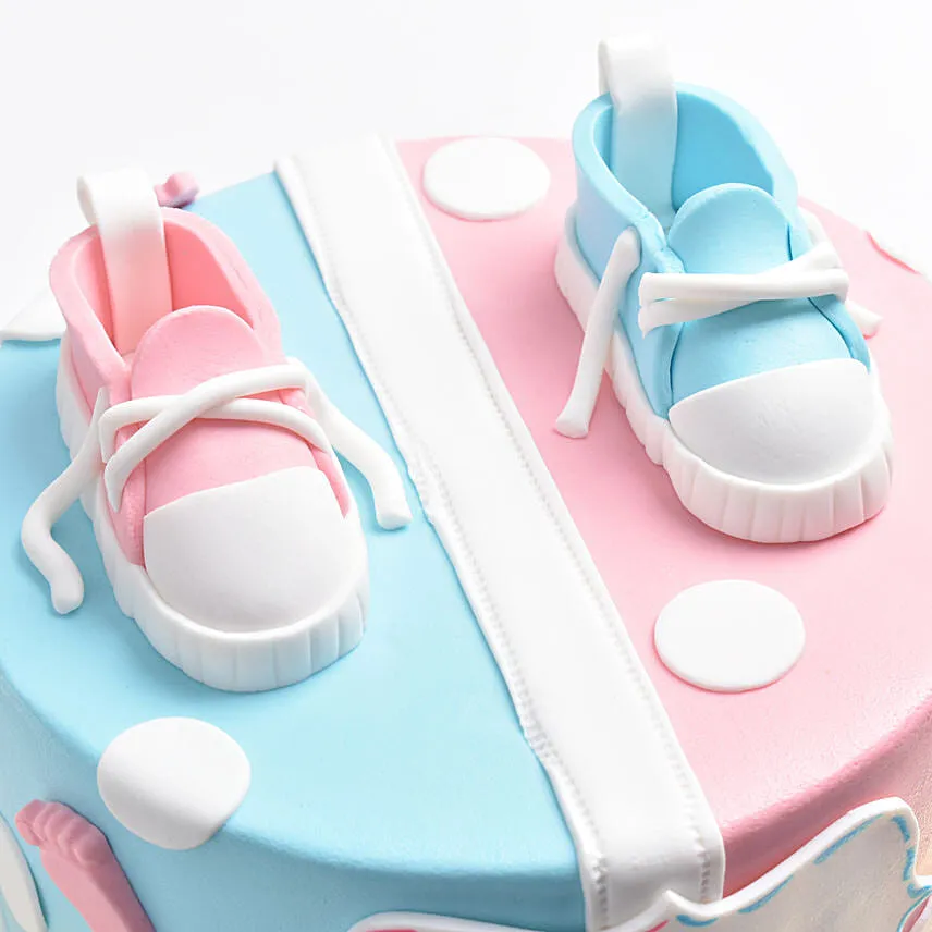 Wheels Or Heels Gender RevealCake With Pink Filling