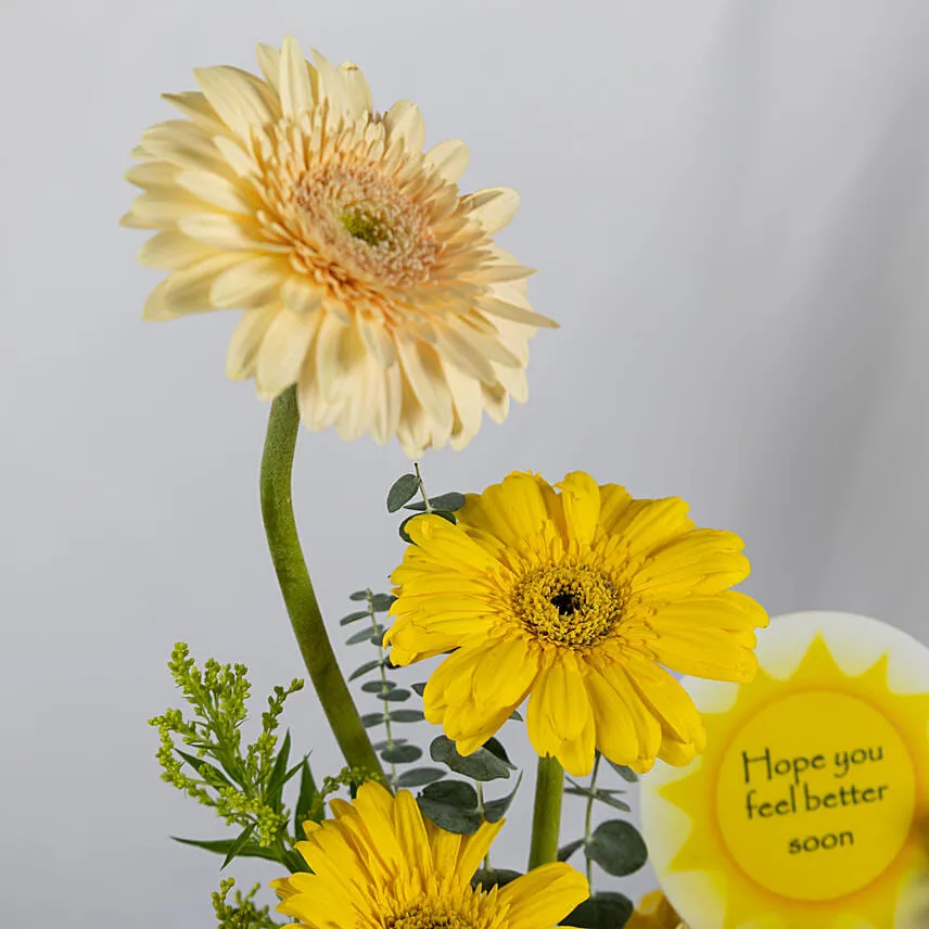 Get Well Soon Message Flowers Vase