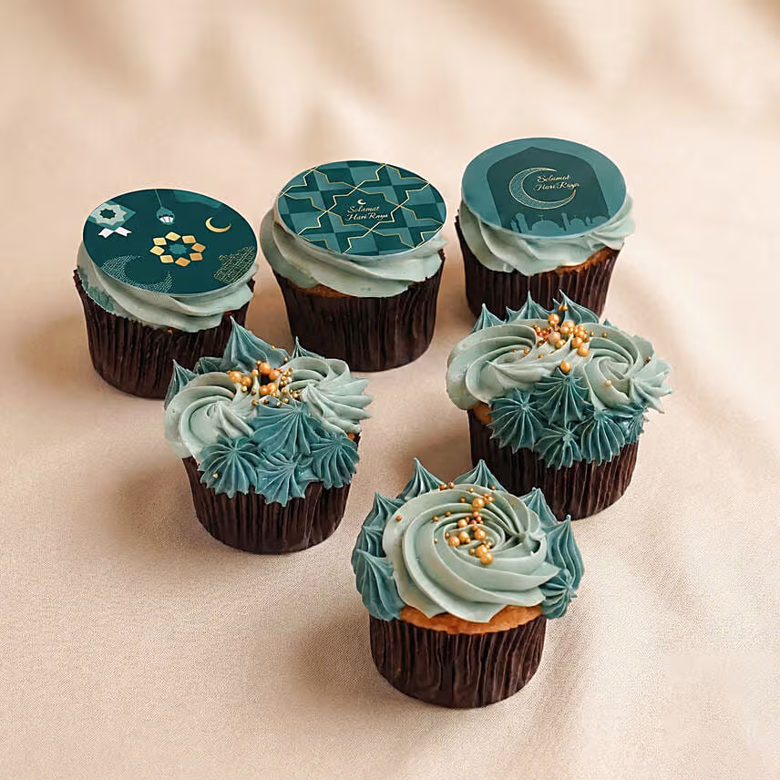 Festive Hari Raya Vanilla & Chocolate Cupcake