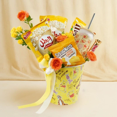 Teddy Bear Delights Rose Box