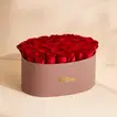 Elegant 40 Roses Arrangement in Large Oval Box - Red