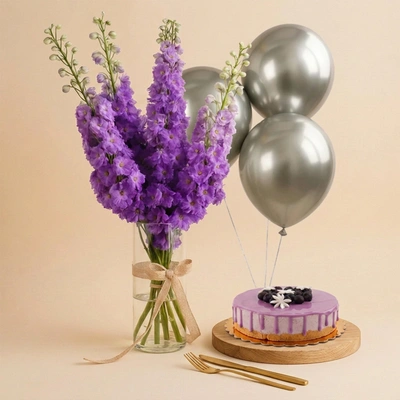 Delphinium Elegance Set - With Balloons