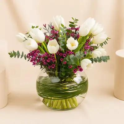 White Topaz Tulip Vase