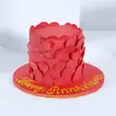 Elegant Heart-Themed Chocolate Fondant Cake