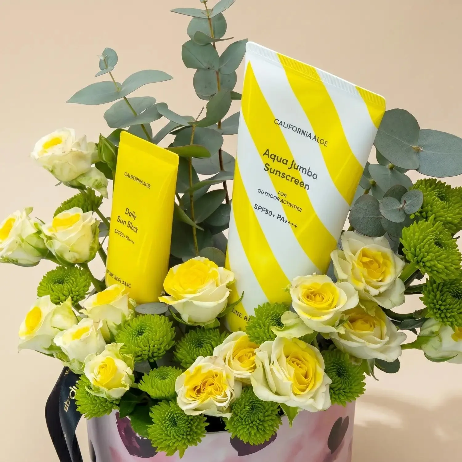 Citrus Bloom Skincare & Floral Gift Box with Sun Protection