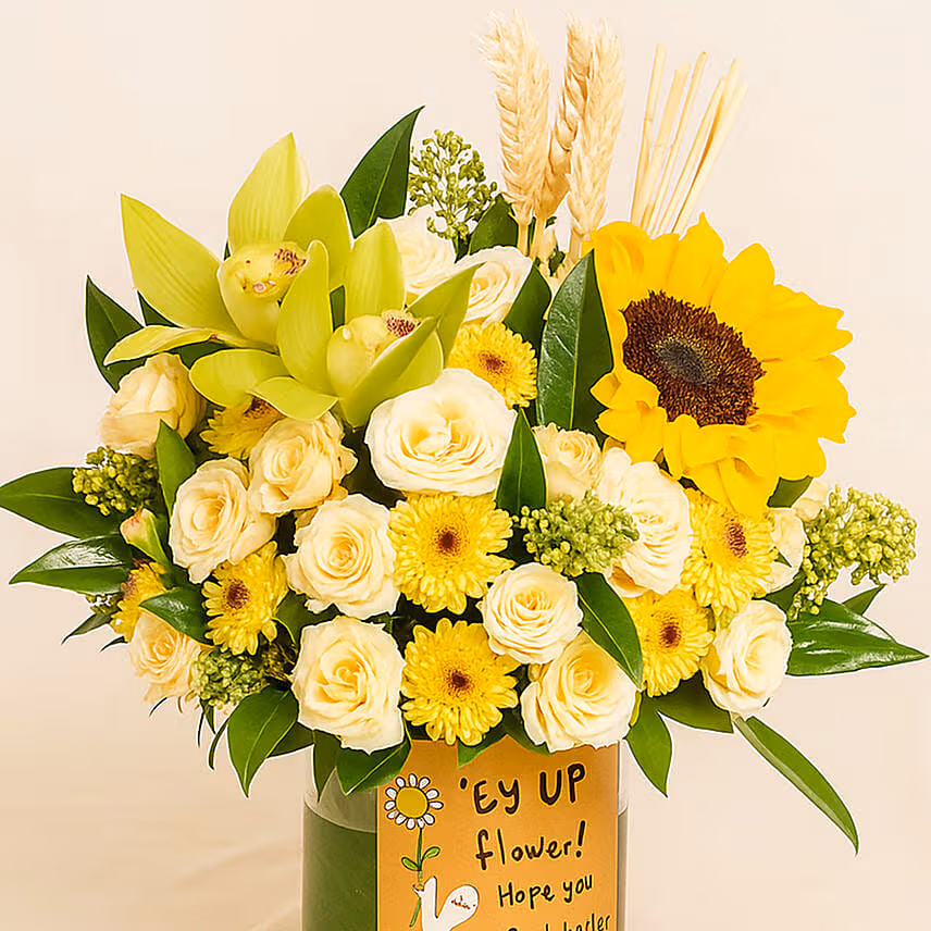 Get Well Soon Message Flowers Arrangement