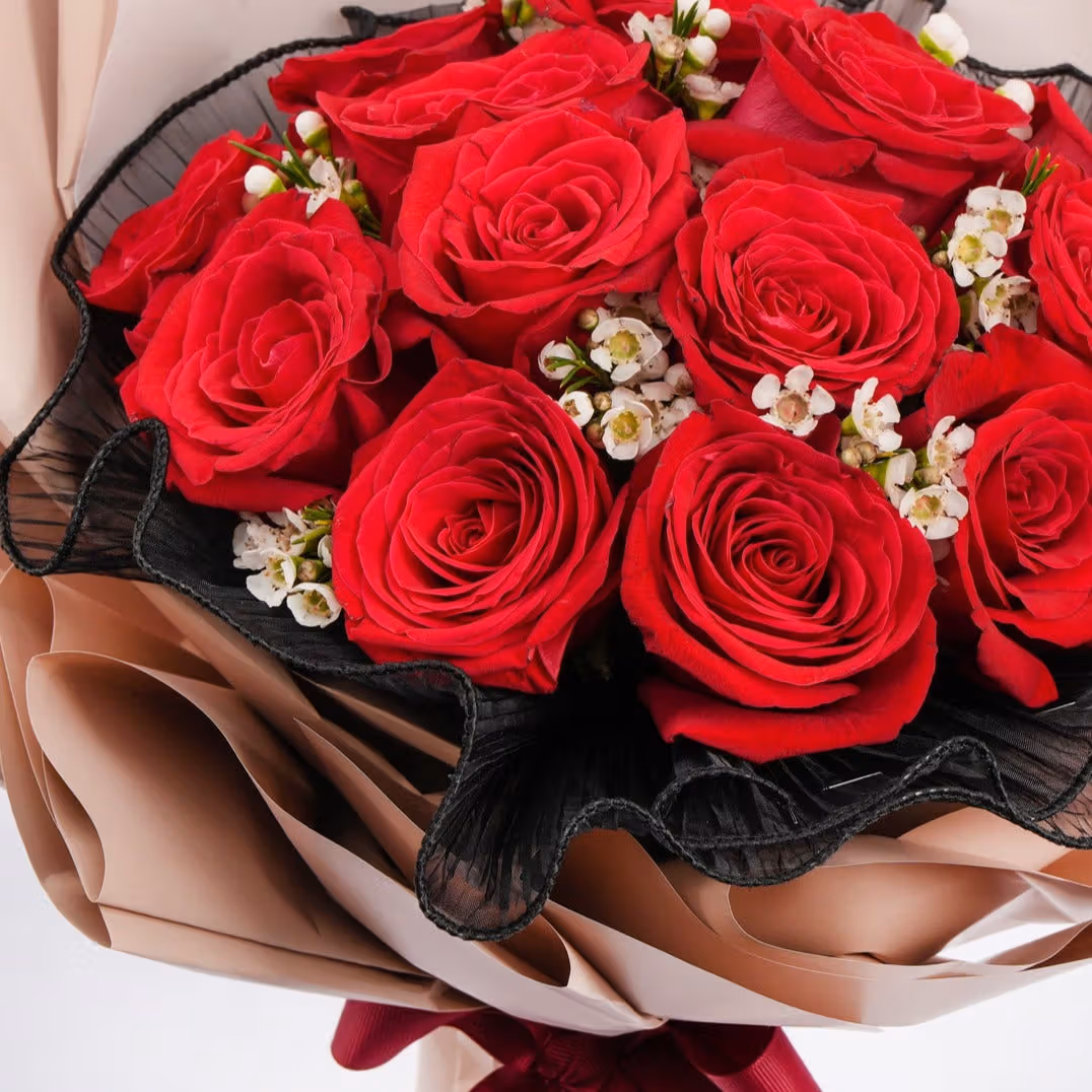 Elegant 15 Red Roses Bouquet - Bouquet