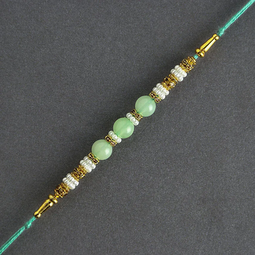 Beaded Traditions Pearl Rakhi N Lindt Milk Chocolate