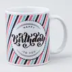 Charming Ceramic Birthday Mug with Colorful Design - Perfect Gift