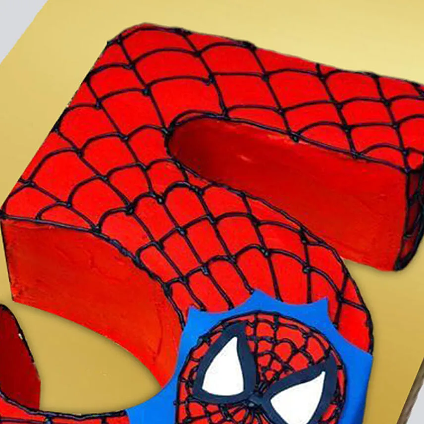 Spiderman Number 5 Cake