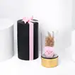 Exquisite Luxury Pink Forever Rose in Elegant Glass Vase