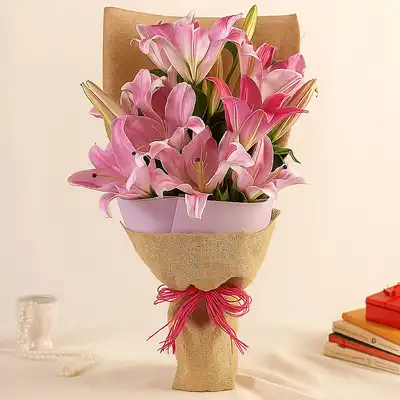 Oriental Pink Lilies Bunch