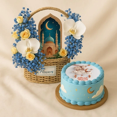 Eid Al Adha Designer Red Velvet Cake - With Roses