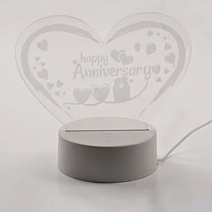 Romantic Happy Anniversary Heart-Shaped Acrylic Lamp